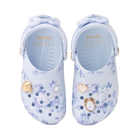 LoveShackFancy x Crocs Classic Clog - Mineral Blue Floral Print Size 7 NWT - Picture 2 of 9
